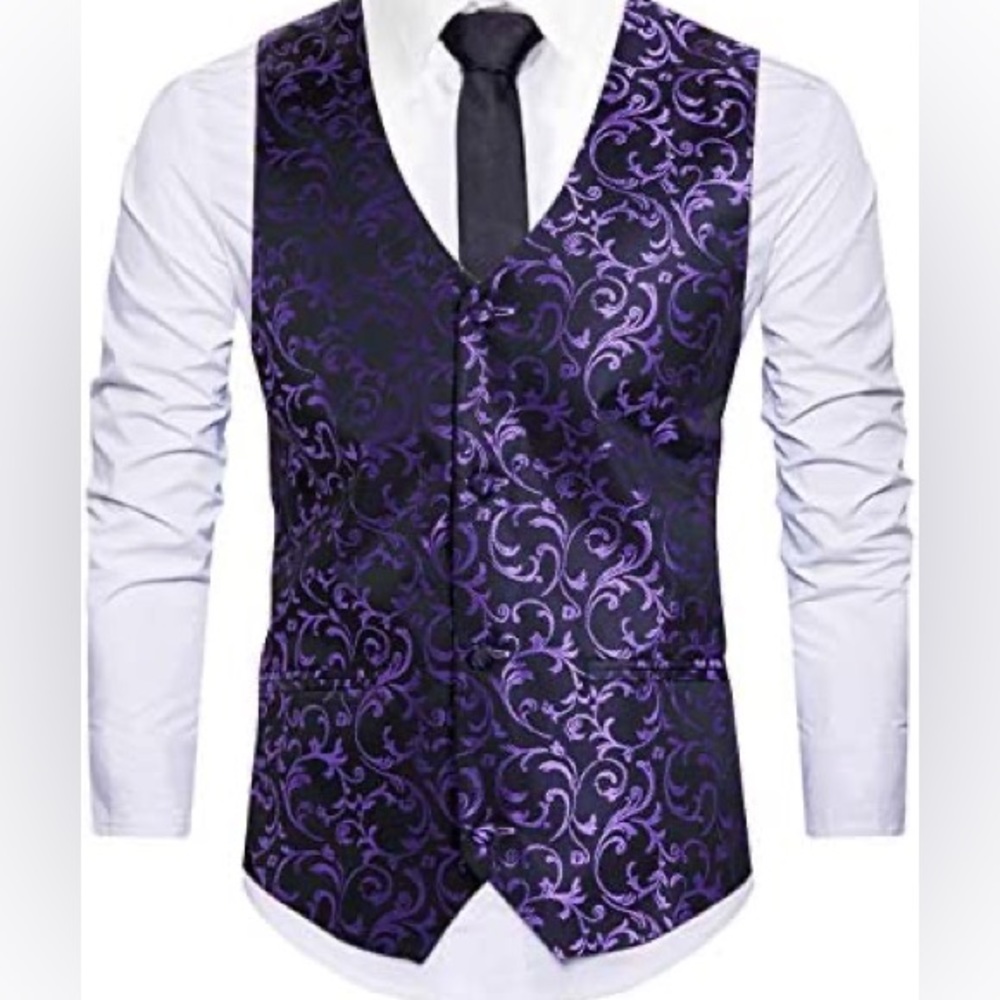 WANNEW Mens Vest Suit Vests Tuxedo Vest Vest for Men XL